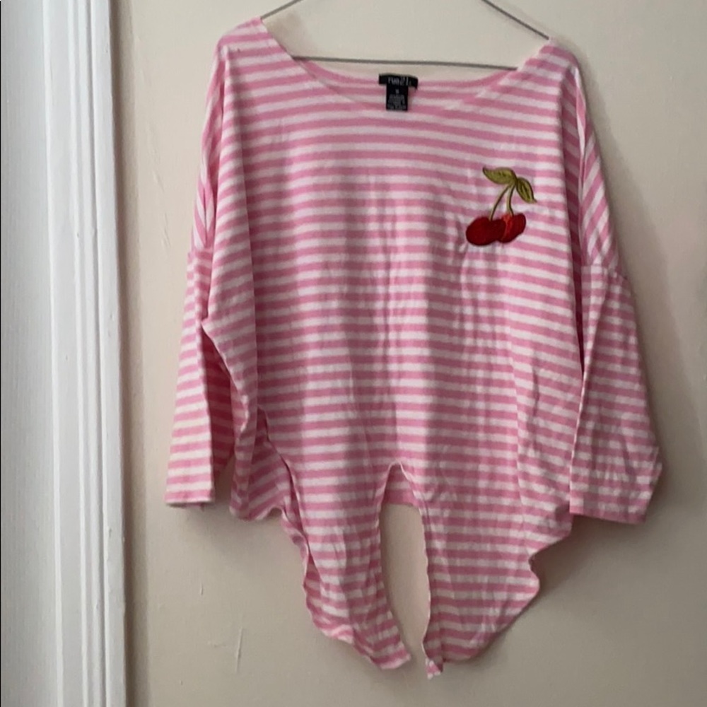 Crop top with a cherry design.